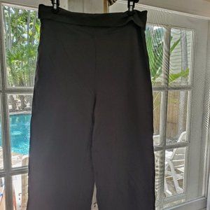 Gray cotton, foldover waist, cropped, yoga pants